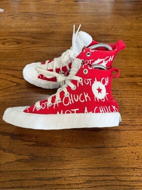 Converse Red and White Not A Chuck High-Top Sneakers
